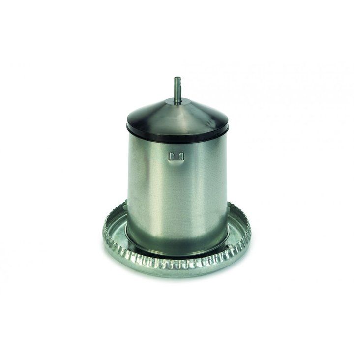 Beeztees Zinc Plated Poultry Feeder With Plastic Lid