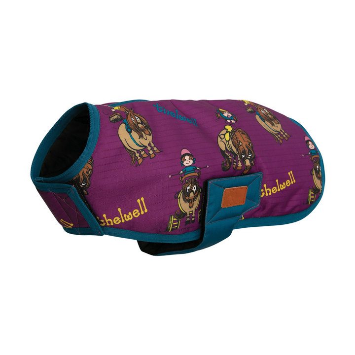 Benji & Flo Thelwell Collection Pony Friends Dog Coat Imperial Purple/Pacific Blue