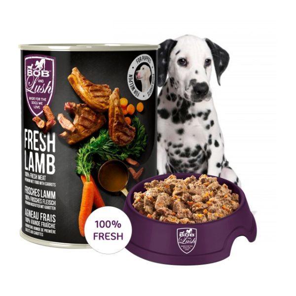 Bob and Lush Grain-free Puppy Wet Dog Food in Tin Lamb