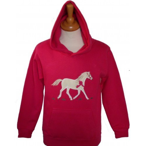 British Country Collection Champion Pony Childrens Hoodie Fuchsia