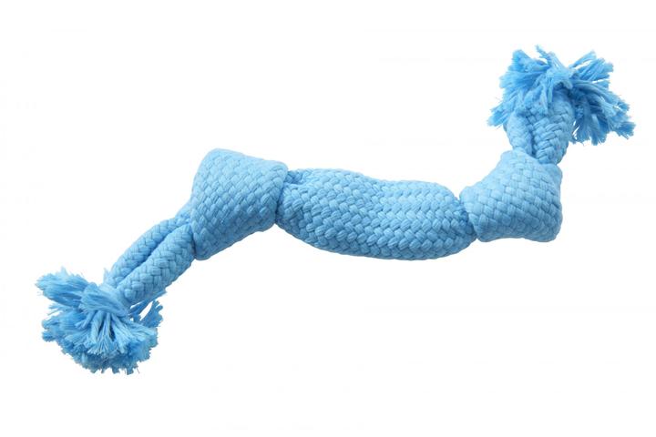 Buster Colour Squeak Rope Dog Toy Light Blue