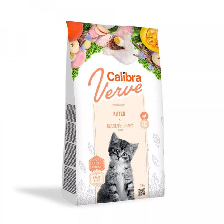 Calibra Verve Grain Free Chicken & Turkey Dry Kitten Cat Food