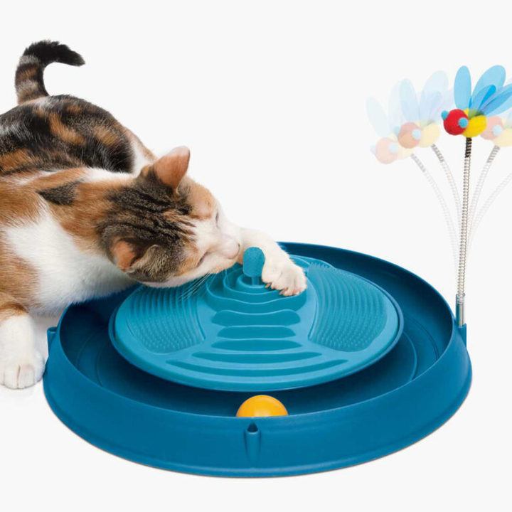 Catit Play Blue Circuit Ball Toy With Massager
