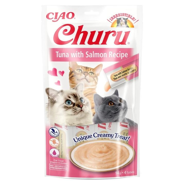 Churu Tuna with Salmon Recipe Puree for Cats