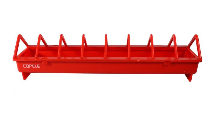 Copele Red Poultry Feeder Plastic for Chickens with Broad Grille