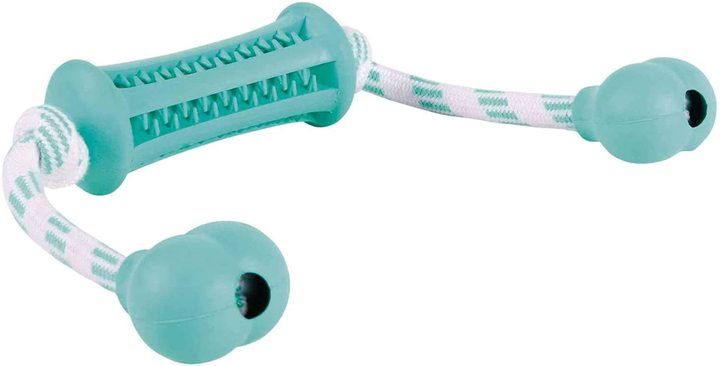 Denta Fun stick with rope Mint Flavoured Natural Rubber Dog Toy