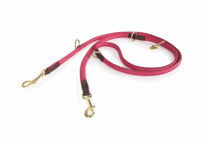Digby & Fox Rolled Leather Training Lead Pink