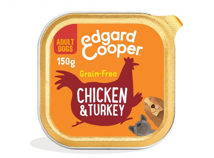 Edgard & Cooper Succulent Chicken & Turkey Adult Dog Wet Food Trays