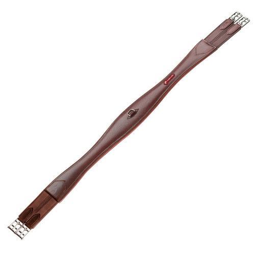 Equipe Double Elasticated Bi-elastic Special Long Leather Girth Brown