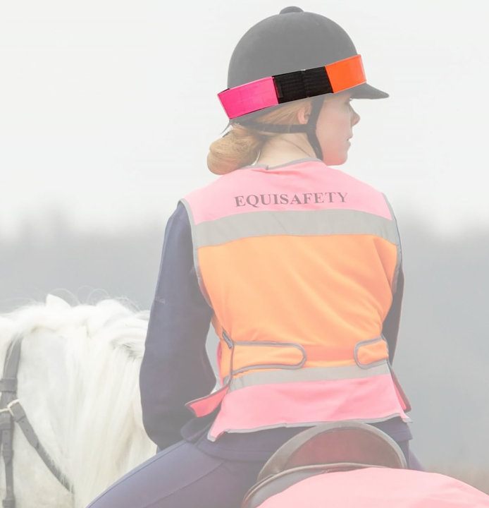 Equisafety Multi-Coloured Hatband Pink/Orange