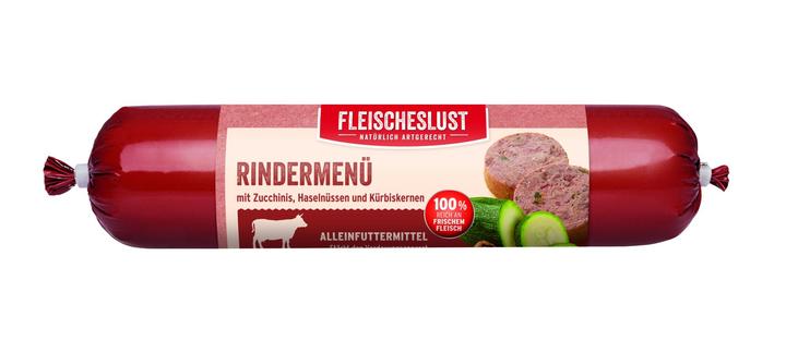 Fleischeslust (MeatLove) Beef Menu Sausage with Zucchini for Dogs