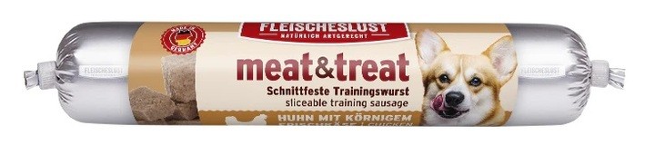 Fleischeslust (MeatLove) Meat & Treat Chicken with Cottage Cheese Sausage for Dogs