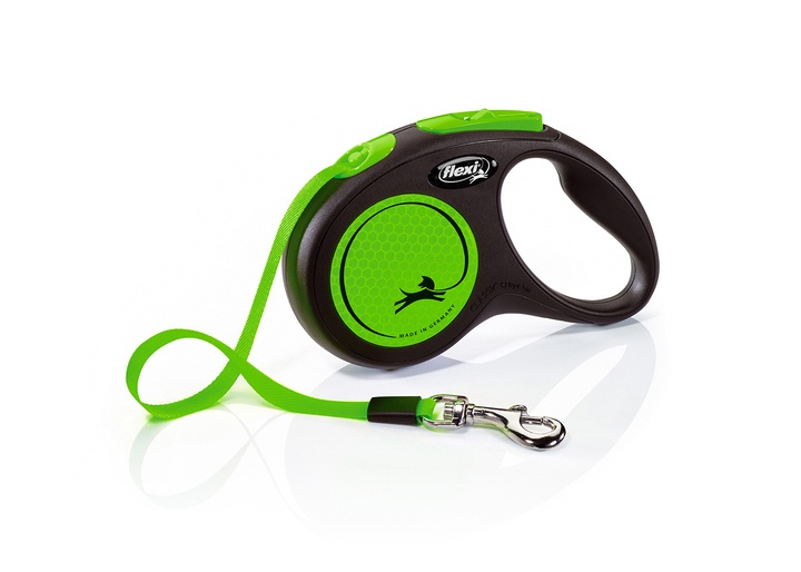 Flexi New Neon Tape Dog Lead 5m Green