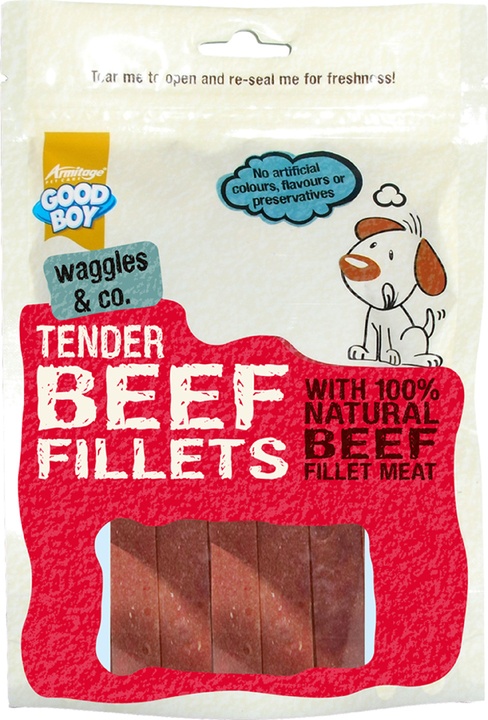 Good Boy Waggles & Co Tender Beef Fillets Dog Treats