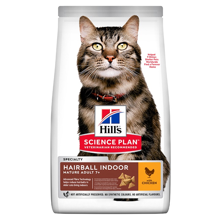 Hill's Science Plan Mature Adult Hairball & Indoor Chicken Cat Food