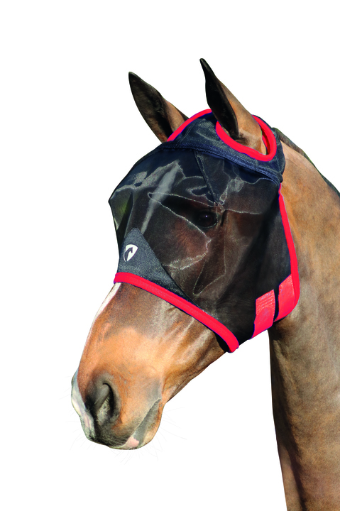 Hy Equestrian Mesh Half Mask without Ears Black/Red