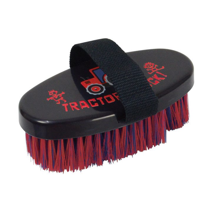 Hy Equestrian Navy & Red Tractors Rock Body Brush for Horses
