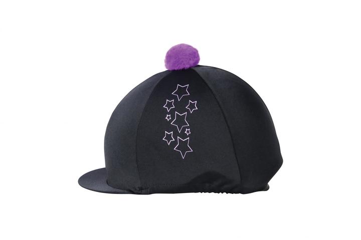 Hy Equestrian Stella Hat Cover Black & Purple & Liliac