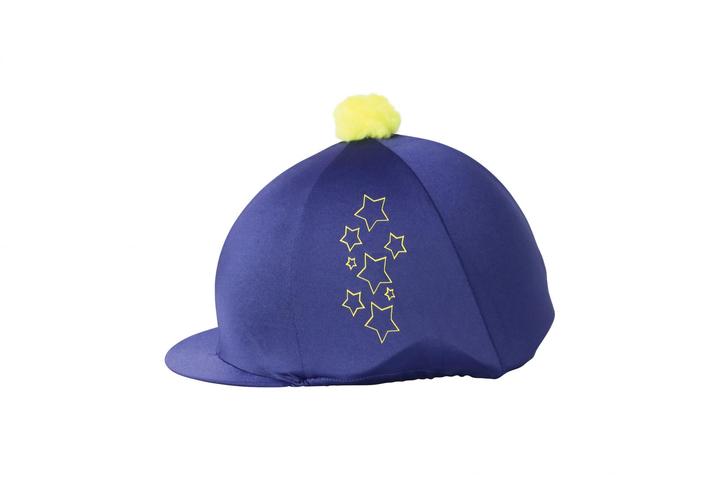 Hy Equestrian Stella Hat Cover Navy & Yellow