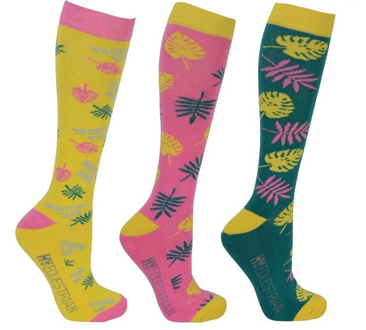Hy Equestrian Tropical Vibes Socks Pink/Fern/Lime