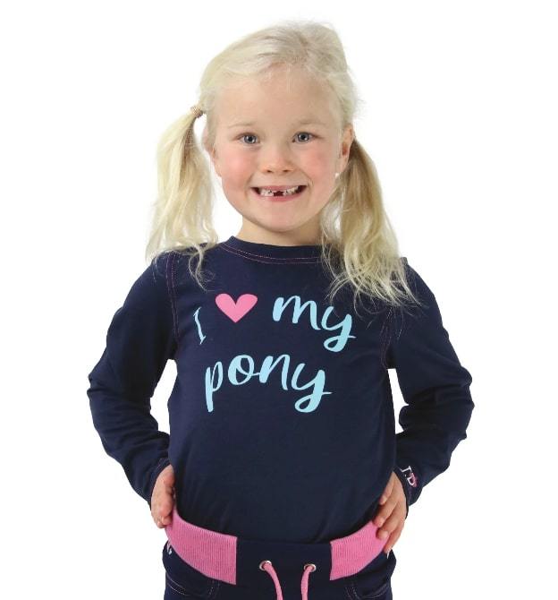 I Love My Pony Collection Navy Long Sleeve T-Shirt by Little Rider