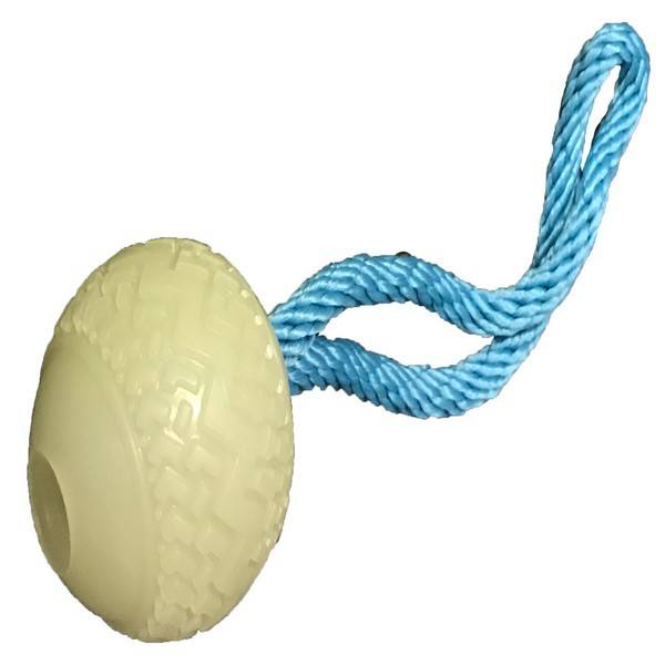James & Steel Glow Ball On Rope Dog Toy