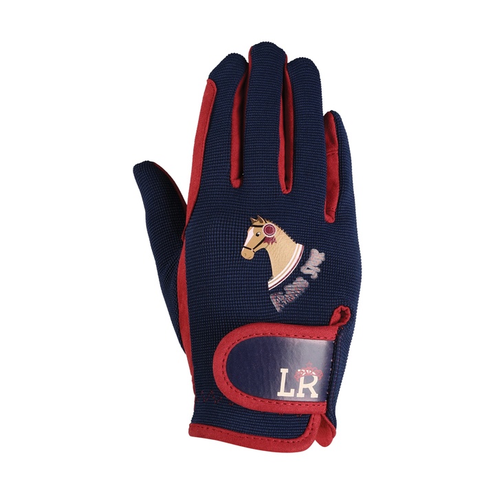 Little Rider Riding Star Collection Riding Gloves for Kids Navy/Burgundy