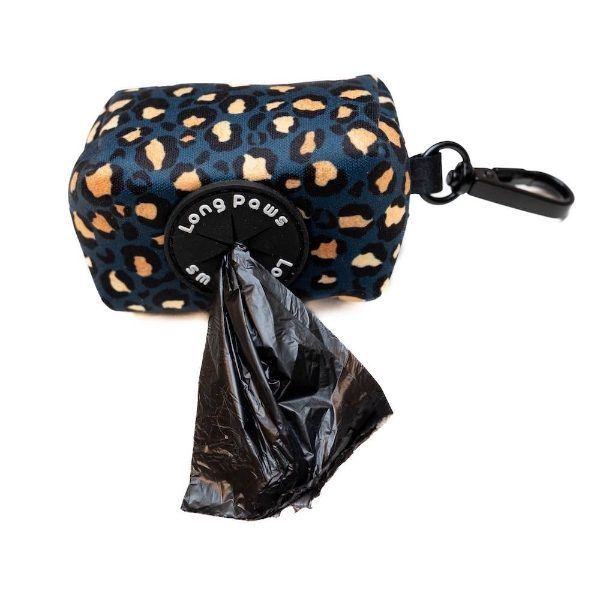 Long Paws Funk The Dog Poo Bag Pouch Leopard Green & Gold