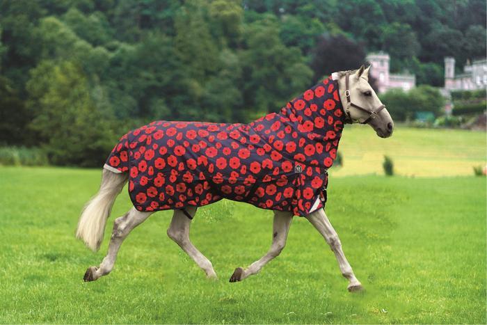 Mark Todd Mediumweight "Poppy Appeal" Turnout Rug with Neck Limited Edition