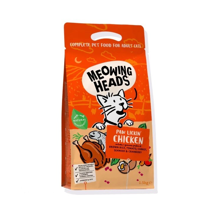 Meowing Heads Paw Lickin Chicken Cat Dry Food