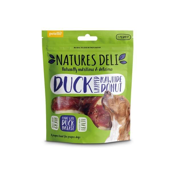 Natures Deli Duck Wrapped Rawhide Donut Dog Treat