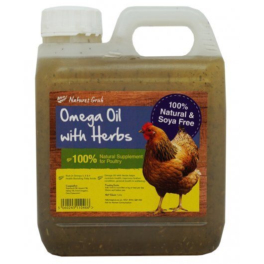 Natures Grub Omega Oil With Health Boosting Herbs For Poultry