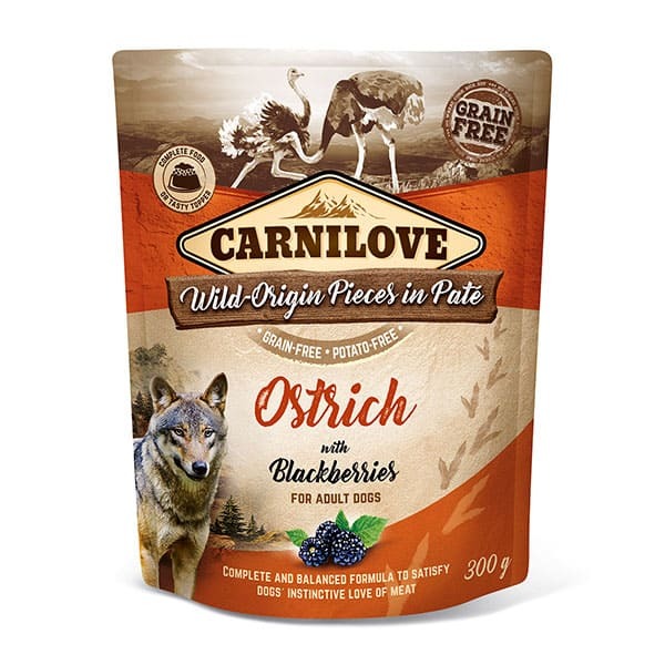 Carnilove Ostrich with Blackberries Dog Pouches