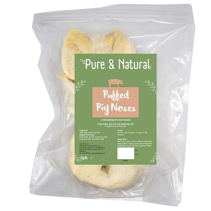 Pure & Natural Puffed Pig Noses Dog Treats