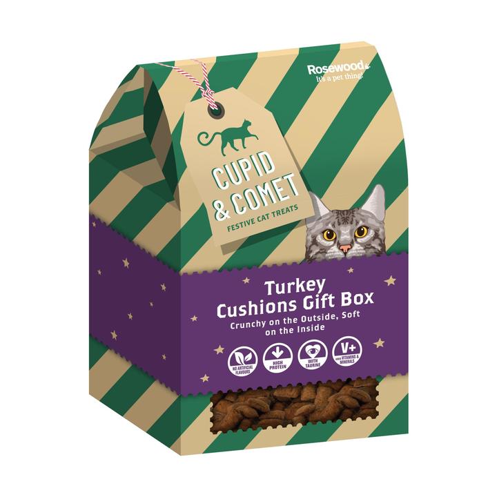 Rosewood Cupid & Comet Turkey Cat Cushion Treats Gift Box