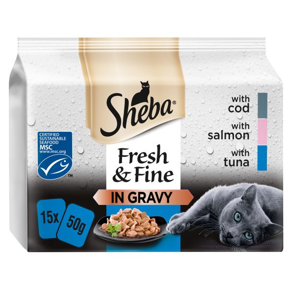 Sheba Fresh & Fine Cat Pouches Fish in Gravy