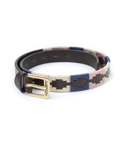 Shires Aubrion Drover Polo Belt Navy/Pink/Natural