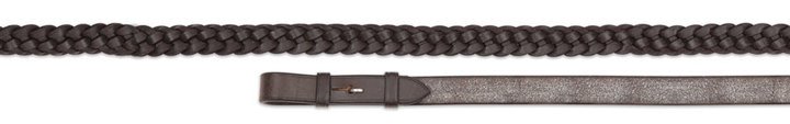 Shires Aviemore Plaited Leather Reins Black