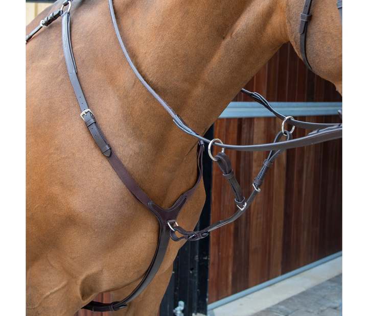 Shires Lusso Horse Breastplate Havana