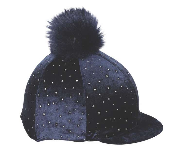 Shires Velvet Sparkle Hat Cover Navy