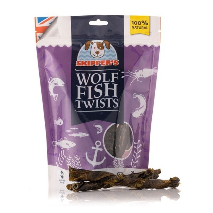 Skipper's Dried Cod Skin With Wolfish Skin Twists for Dogs