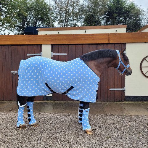 Supreme Products Dotty Fleece Rug for Horses Beautiful Blue