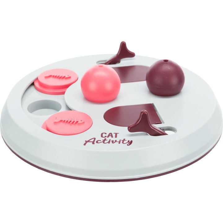 Trixie Cat Activity Flip Board Strategy Game Light Grey/Berry/Pink