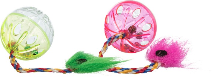 Trixie Cat Toy Set of Rattling Balls with Tails