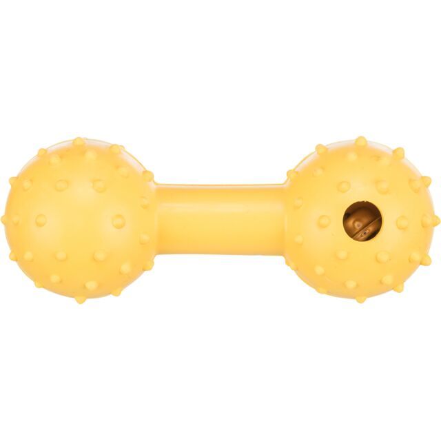 Trixie Dumbbell With Bell Natural Rubber Dog Toy Yellow