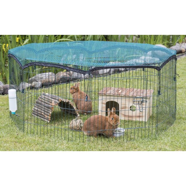 Trixie Natura Outdoor Run with Net Powder Coated for Small Animals Green