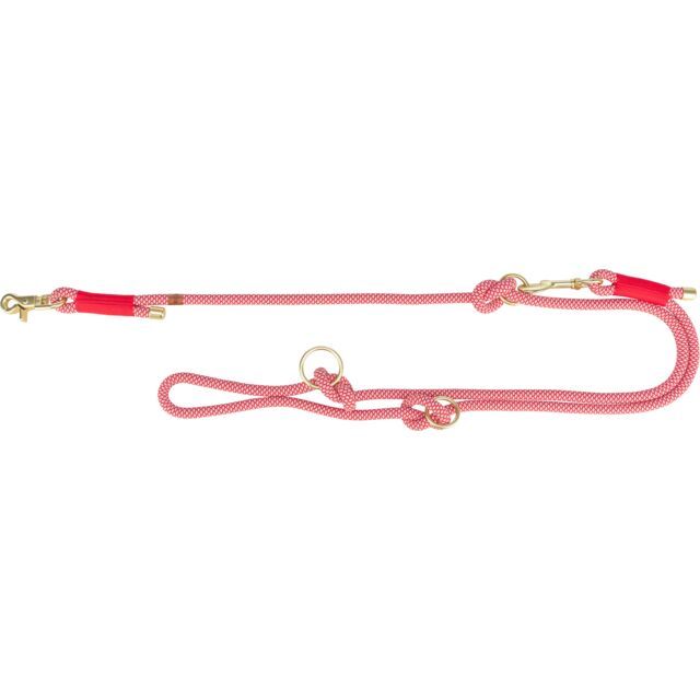 Trixie Soft Rope Adjustable Dog Lead Red/Cream