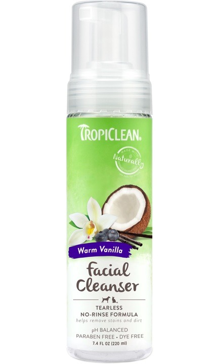 TropiClean Warm Vanilla Waterless Facial Cleanser for Pets