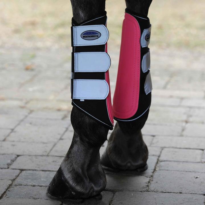 Weatherbeeta Reflective Single Lock Brushing Boots Pink