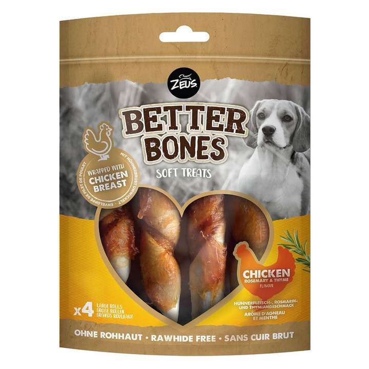 Zeus Better Bones Dog Treats Chicken Rolls